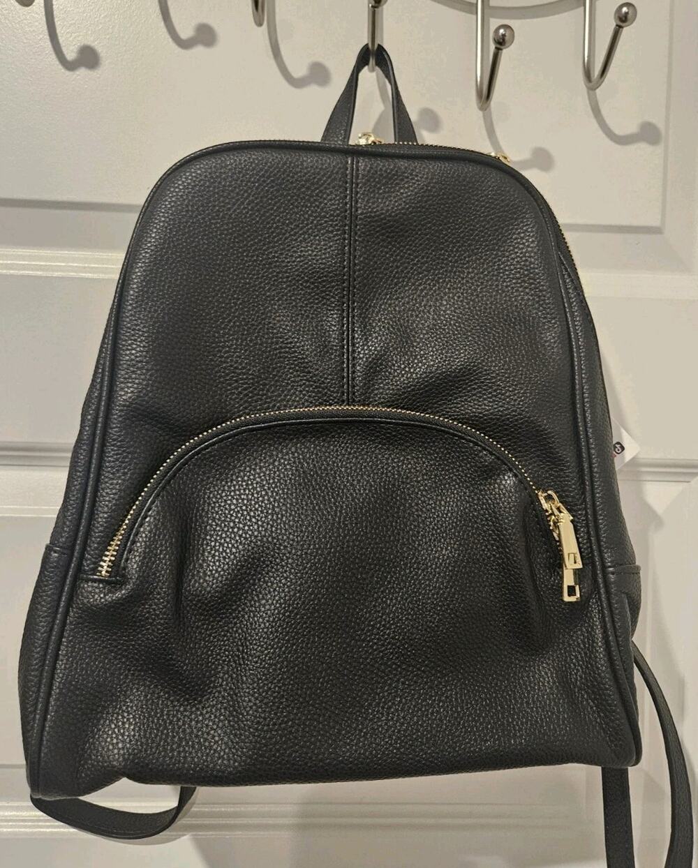 Scarleton Black Backpack Purse Pebbled Soft Faux Leather Gold Hardware NWT